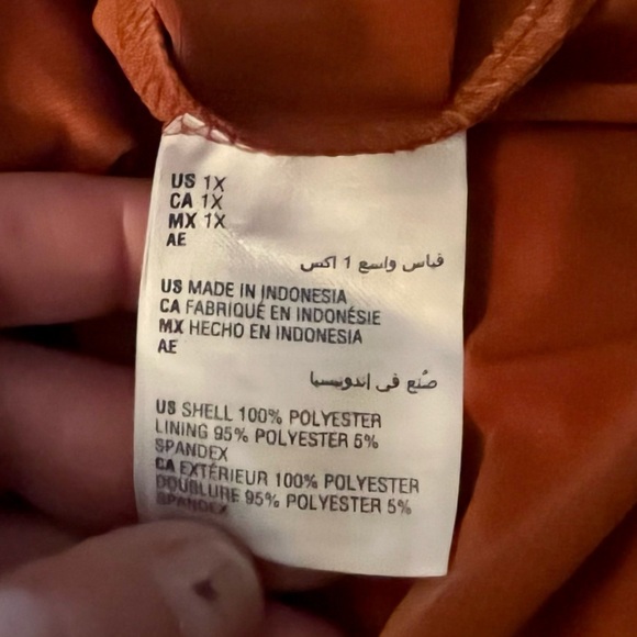 NWT Alfani orange sheer overlay blouse size 1X. E#106 - Picture 8 of 8